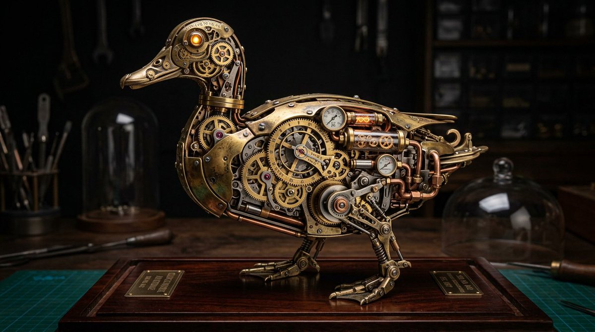 Preview image for Steampunk Miniature Clockwork Machine prompt
