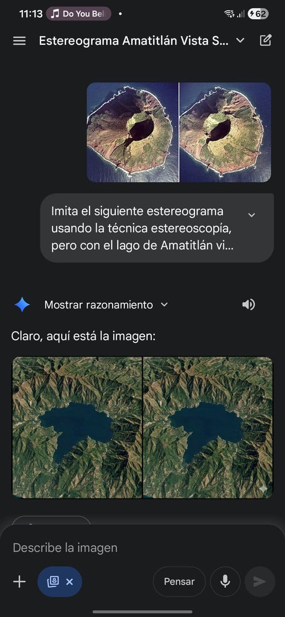 Stereogram of Amatitlán Lake from above - AI Generated Landscape Style Image Example