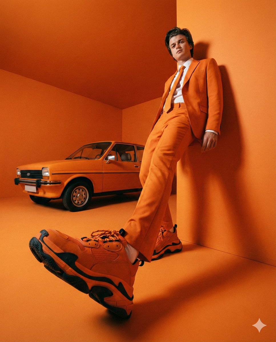 Steve Harrington Tangerine Fashion Editorial Prompt - AI Art AI Generated Artwork