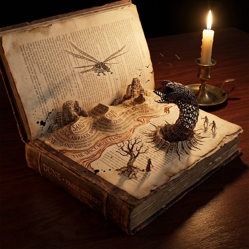 Storybook Typography Diorama Prompt (Dune) - AI提示词