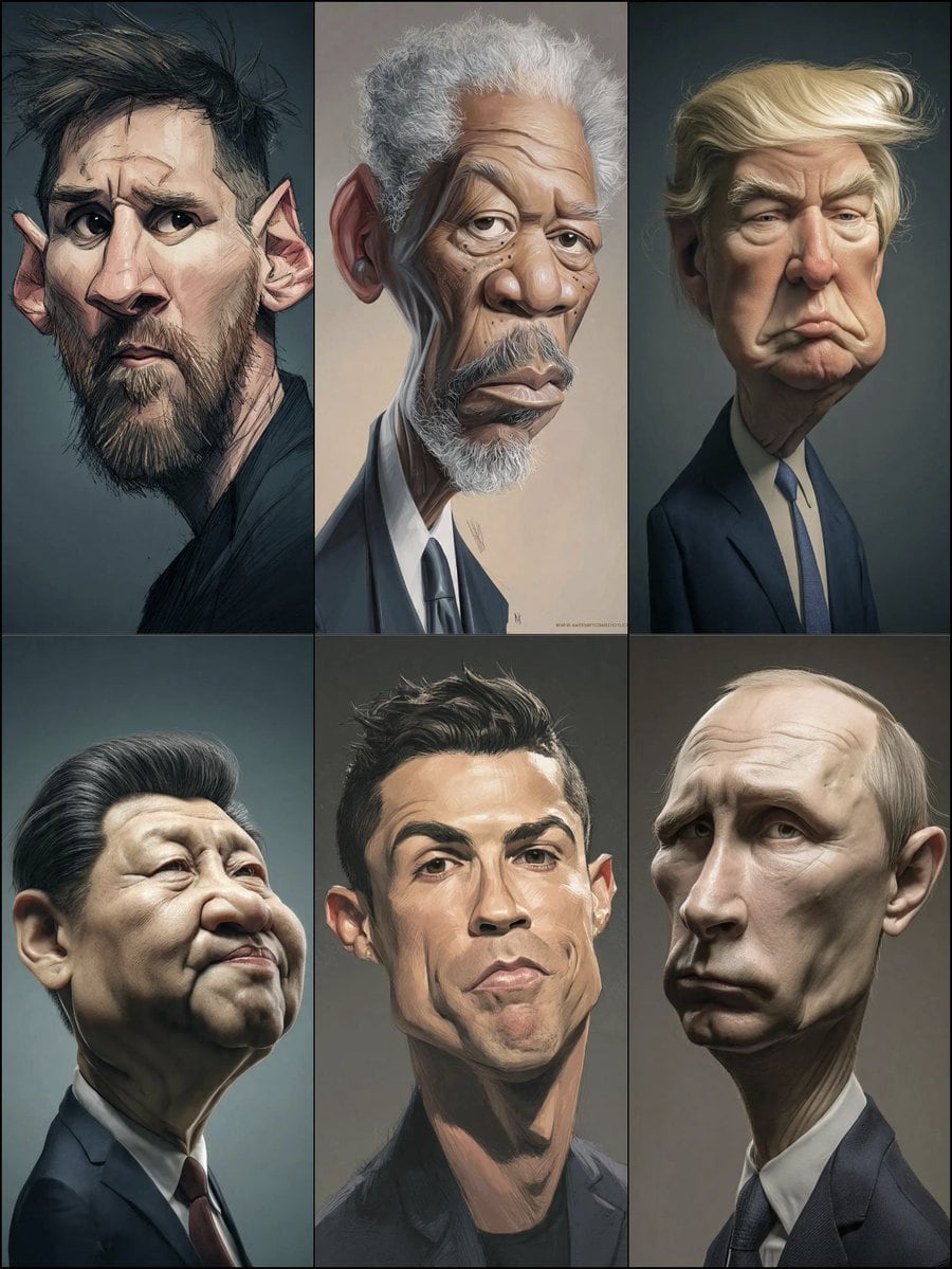 Structured Prompt for Hyperrealistic Caricature Portrait - AI提示詞