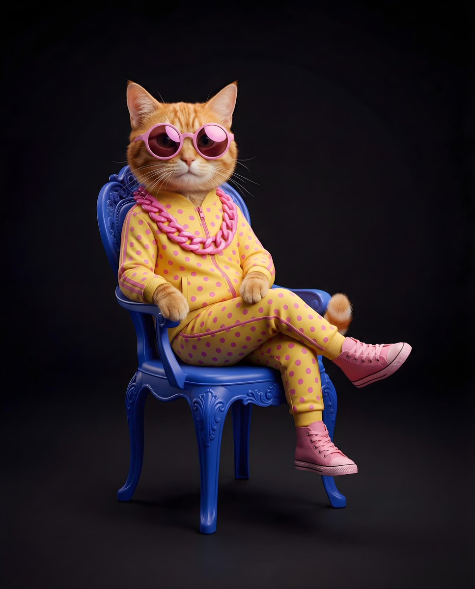 Preview image for Stylish Anthropomorphic Cat in Tracksuit prompt
