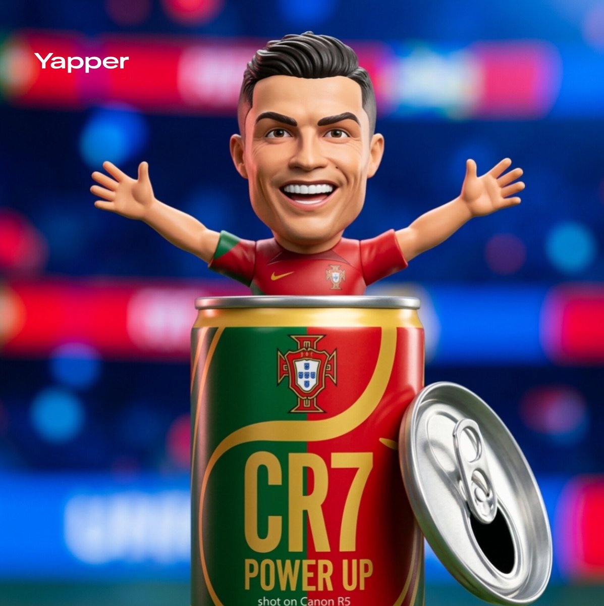 Preview image for Stylized Football Figurine Popping Out of Energy Drink Can prompt