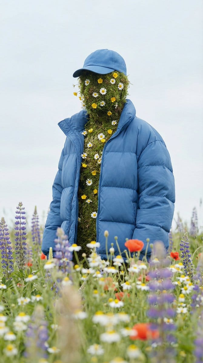 Surreal Nature Fashion Fusion Portrait - AI Generated Character Style Image Example