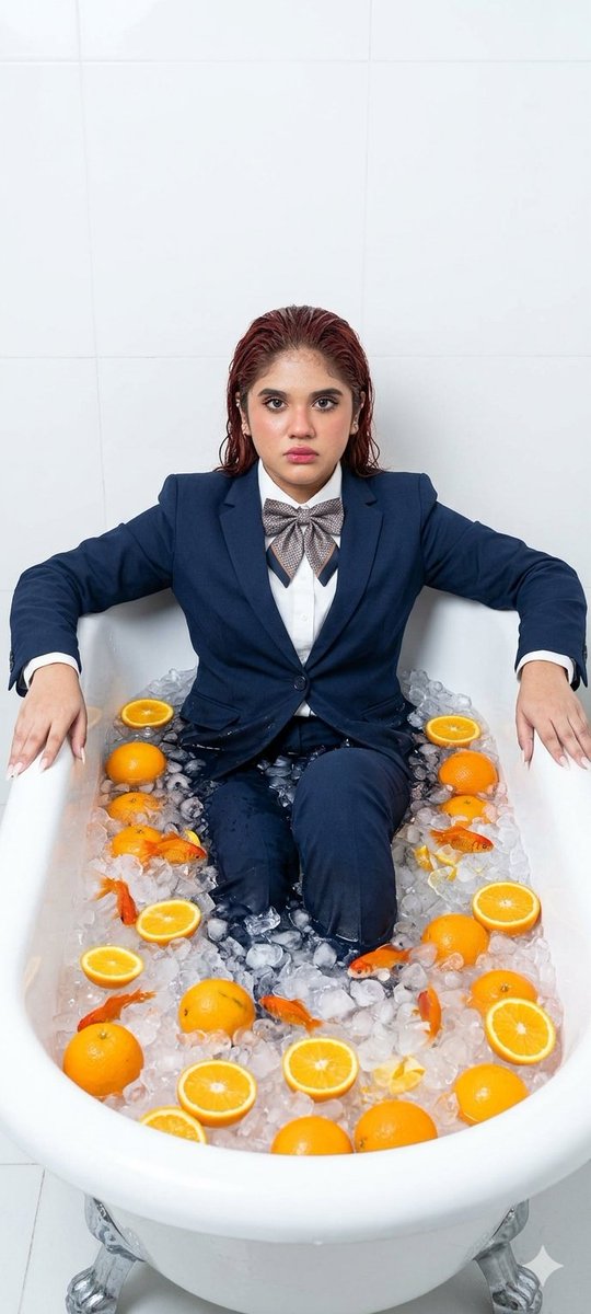Preview image for Surreal Bathtub Oranges Portrait prompt