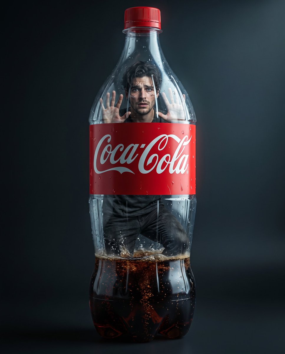 Preview image for Surreal Coke Bottle Confinement Portrait prompt