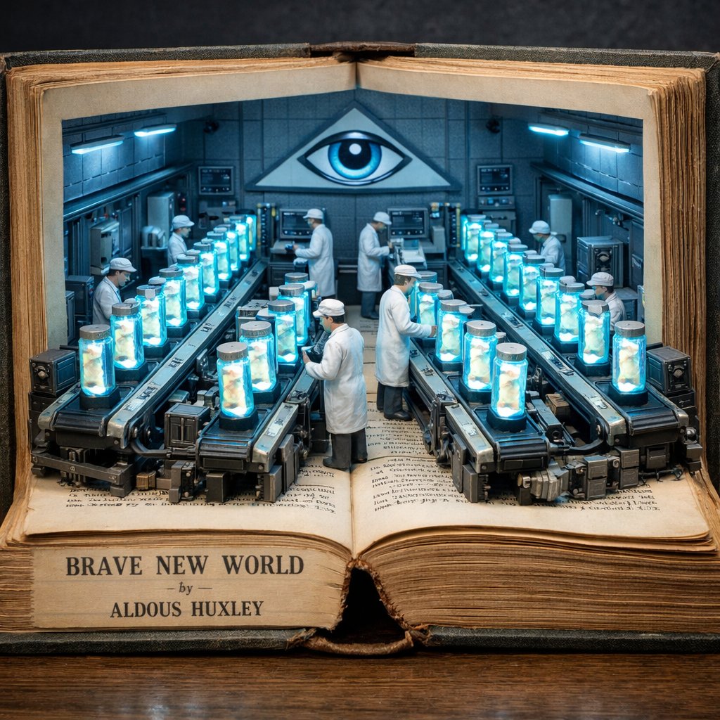 Surreal Diorama from 'Brave New World' - KI-Prompt