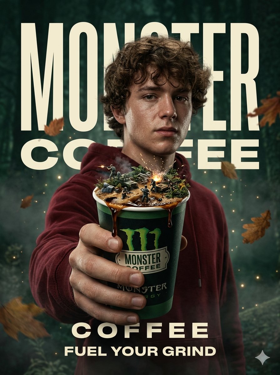 Preview image for Surreal Monster Energy Coffee Advertisement prompt