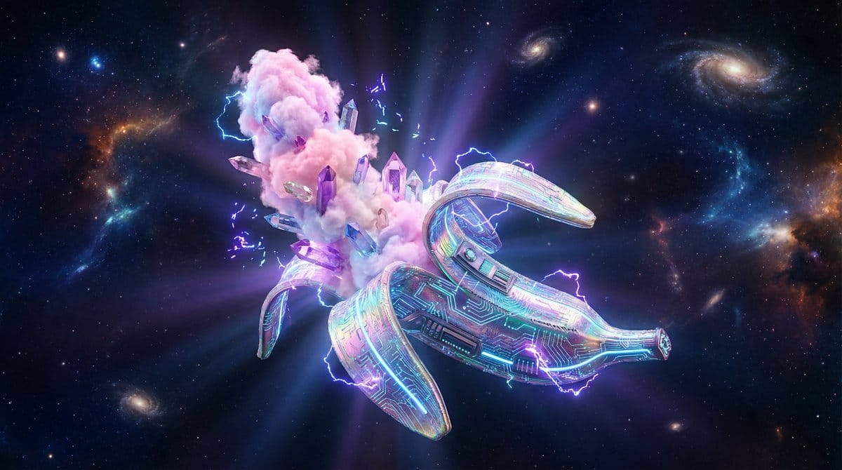 Surreal Nano-Circuitry Banana Split - AI Generated Realistic Style Image Example