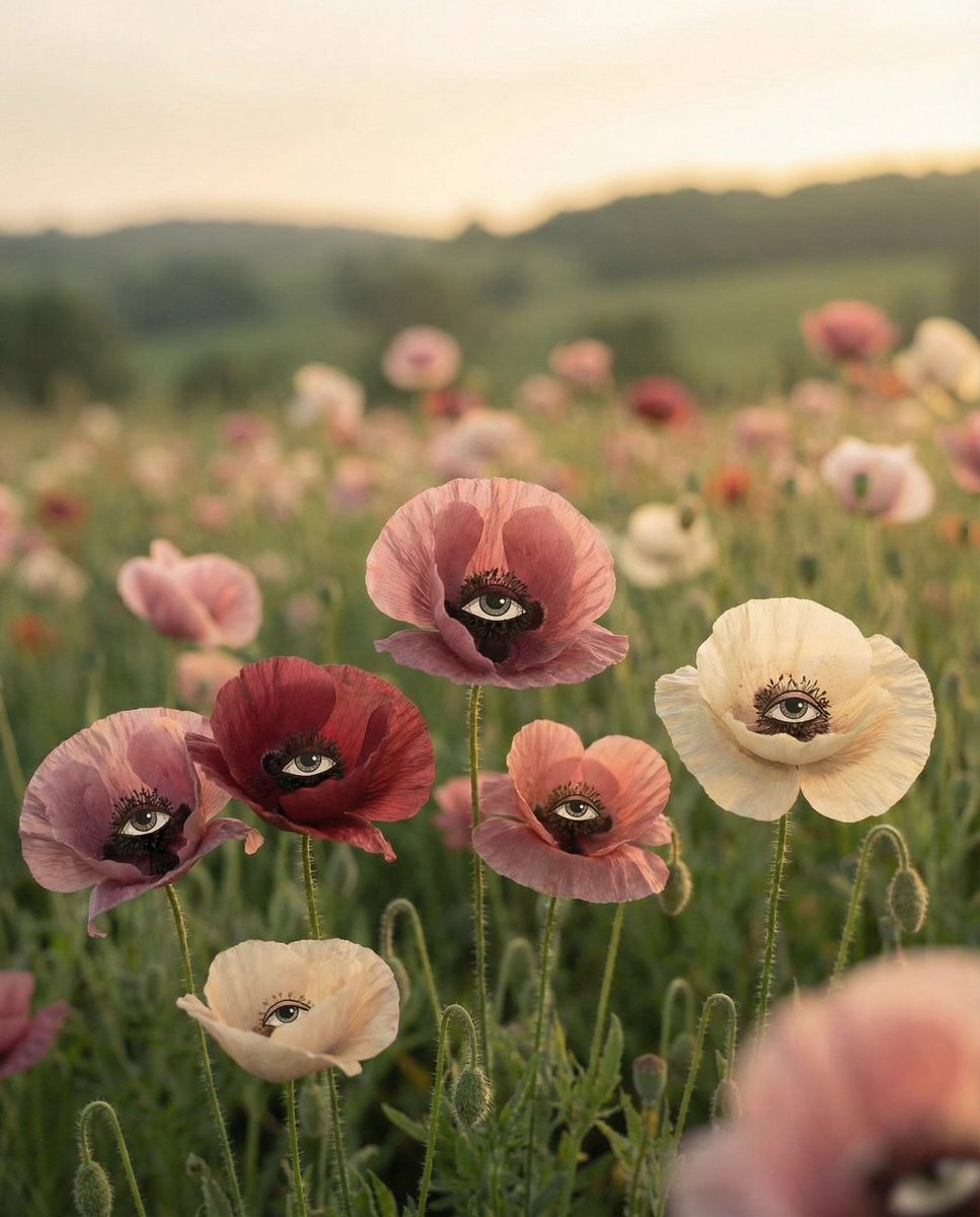 Preview image for Surreal Poppies with Eyes prompt