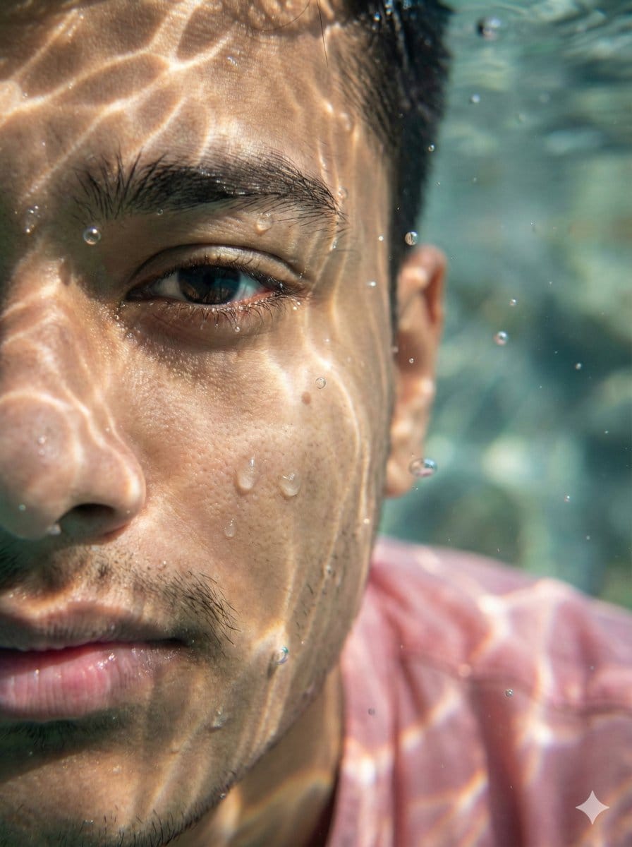 Surreal Underwater Macro Portrait - AI Generated Character Style Image Example