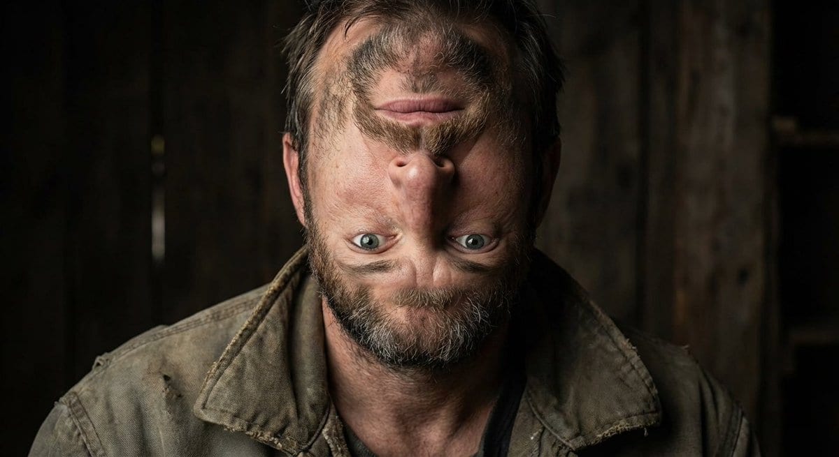 Surreal upside-down face portrait - AI Generated Character Style Image Example