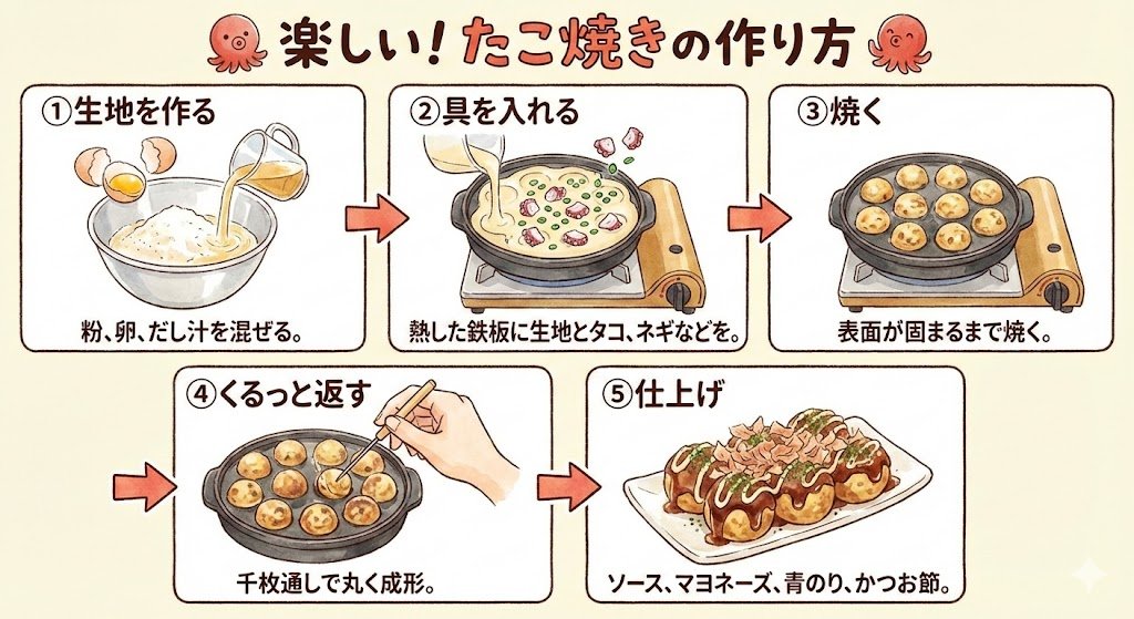 Takoyaki Illustration and Store Interior Synthesis Prompts - AI Generated AI Art Style Image Example