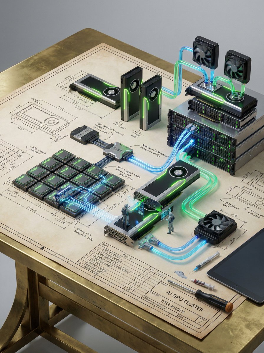 Preview image for Technical Blueprint of an AI GPU Cluster prompt