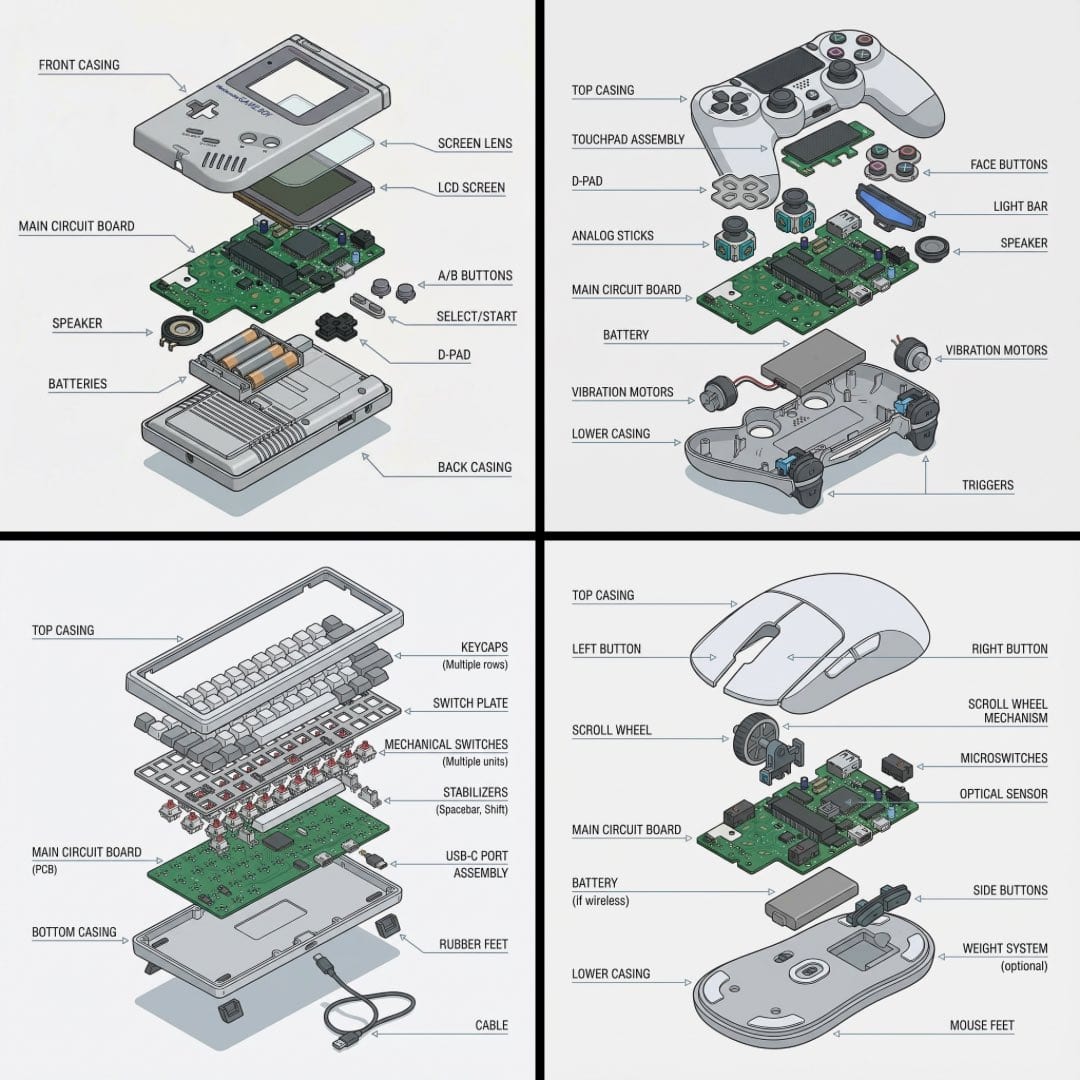 Technical exploded view diagram of a device 무료 생성기 - Nano-banana-pro AI ...