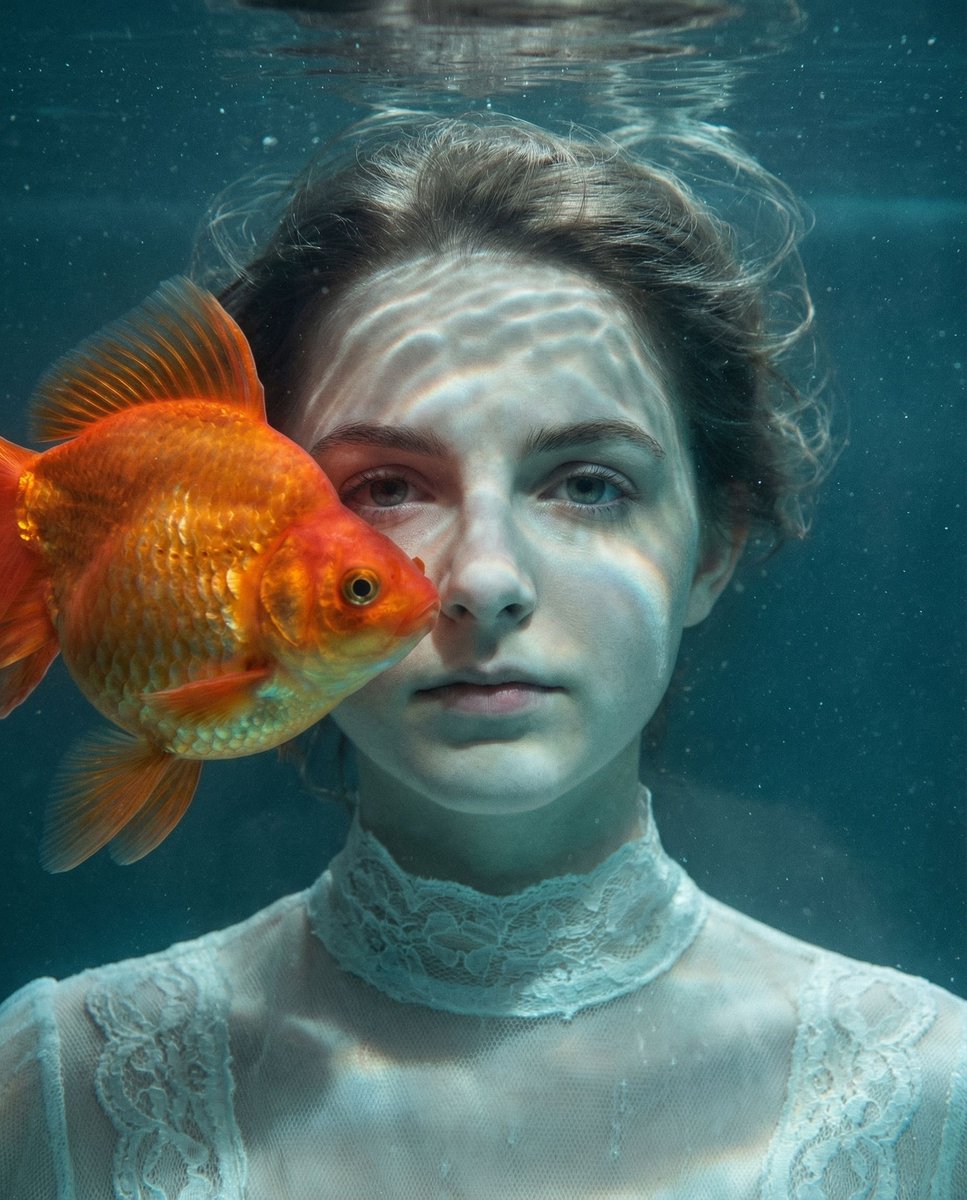 Preview image for The Silent Aquarium Surreal Portrait prompt