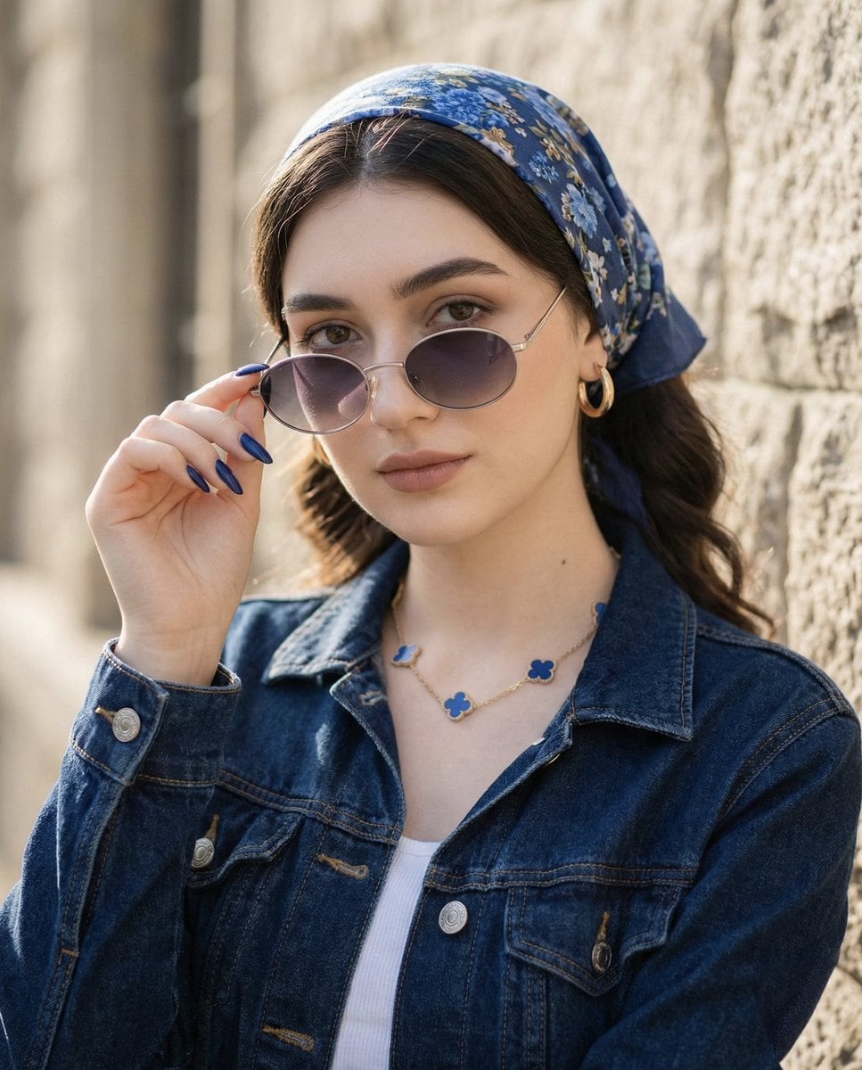 Preview image for Tight Medium Close-up Portrait with Vintage Accessories prompt