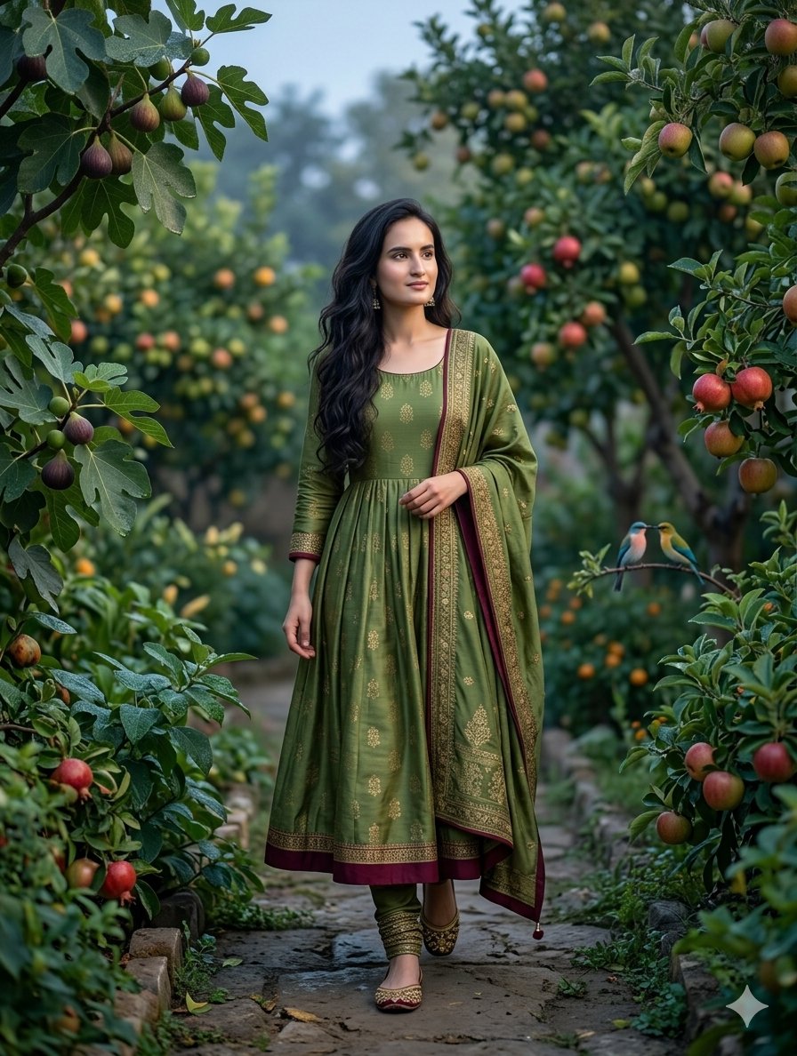 Preview image for Traditional Desi Anarkali Garden prompt