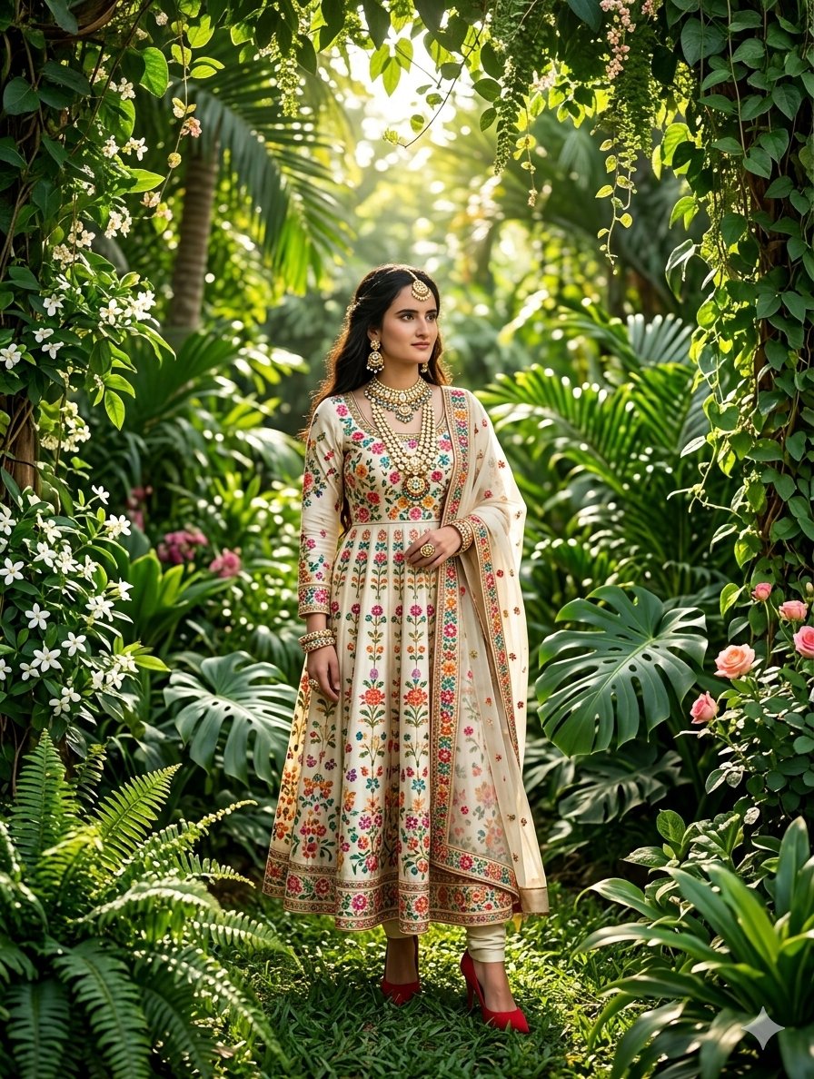 Preview image for Traditional Indian Anarkali Portrait prompt