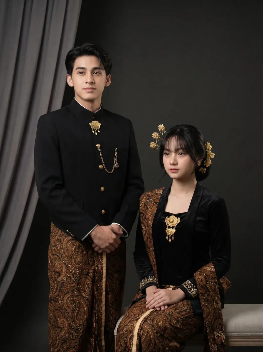 Preview image for Traditional Javanese Couple Studio Portrait prompt