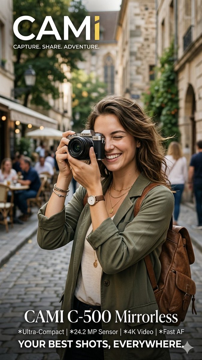 Preview image for Travel Photographer Camera Advertisement prompt