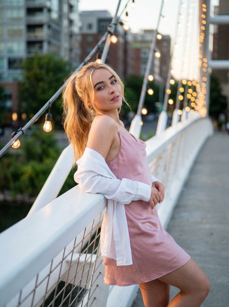 Trendy Aesthetic Lifestyle Photo on a Bridge