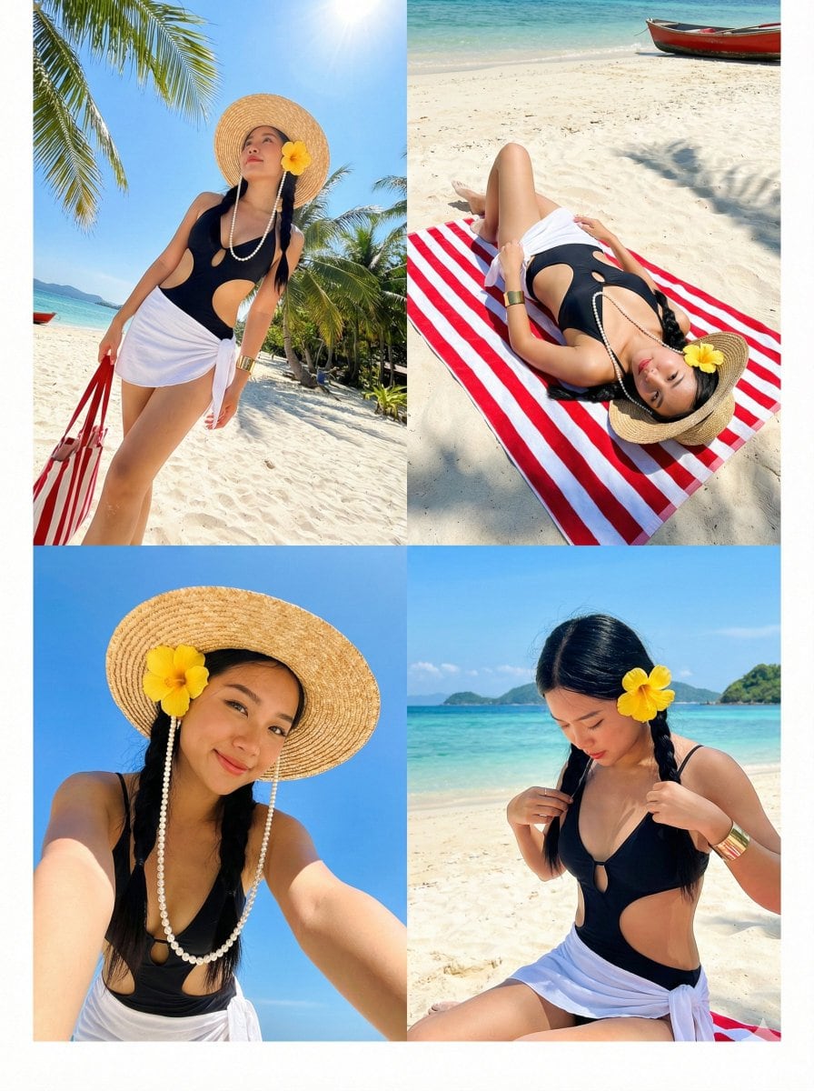Tropical Beach Vacation Photo Collage