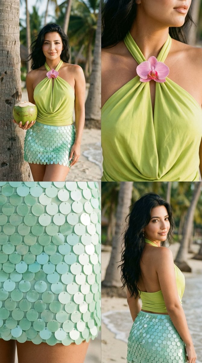 Tropical Fashion Editorial Collage Prompt - AI 프롬프트
