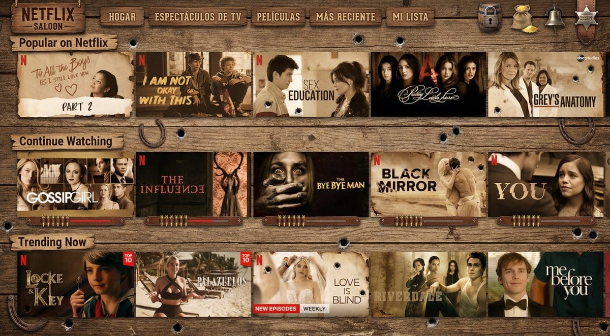 Turn Netflix screen into a western version - AI Generated AI Art Style Image Example