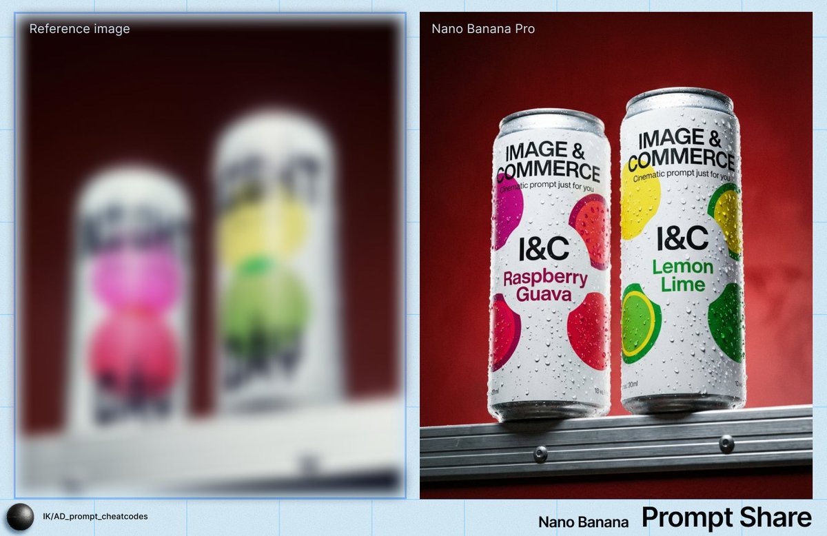 Preview image for Two Soda Cans Product Photography Prompt prompt