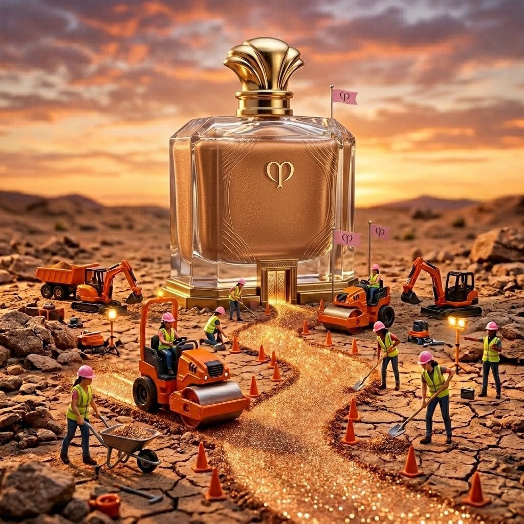 Preview image for Ultra-Detailed Miniature Construction Scene for Luxury Product Ad prompt