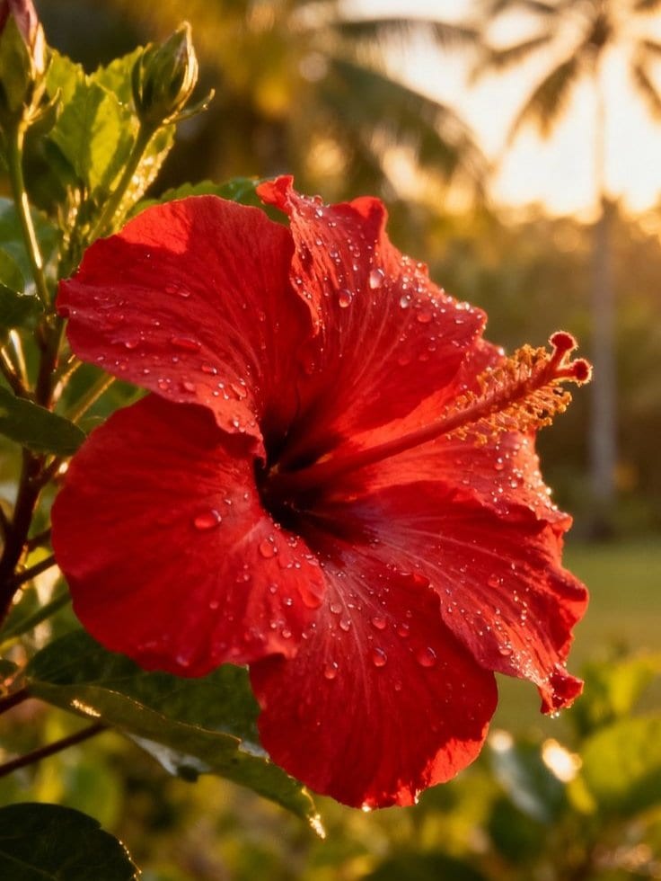 Ultra-Photorealistic Macro Shot of a Red Hibiscus - AIプロンプト