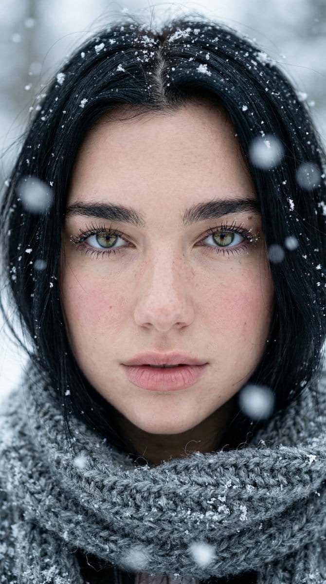 Ultra-Photorealistic Winter Portrait Macro Focus - KI-Prompt