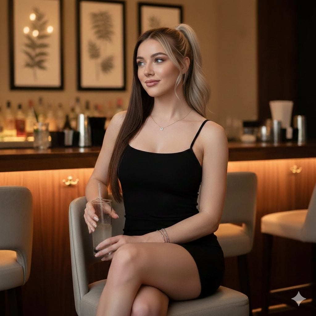 Ultra-Realistic Bar Lounge Editorial Portrait - AIプロンプト