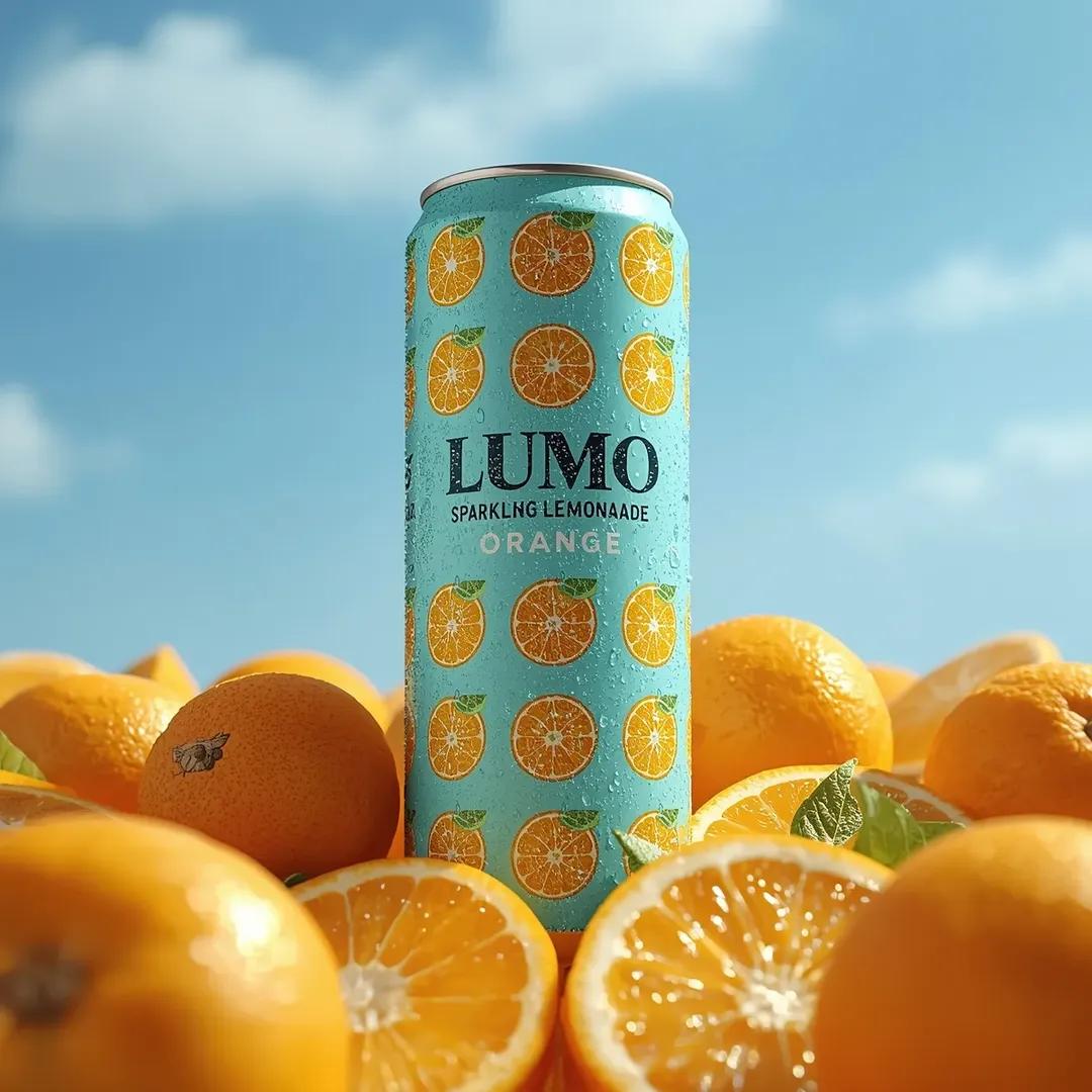 Preview image for Ultra-Realistic Beverage Advertising Photography (LUMO Soda) prompt