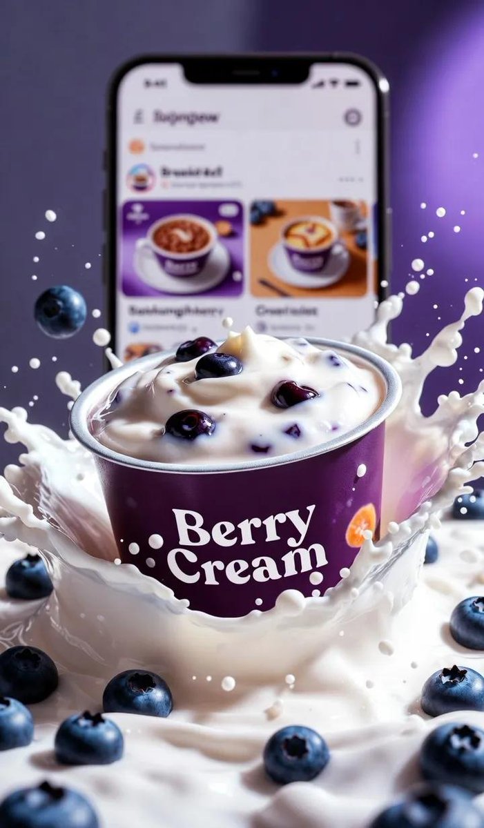 Preview image for Ultra-Realistic Blueberry Yogurt Splash Commercial prompt