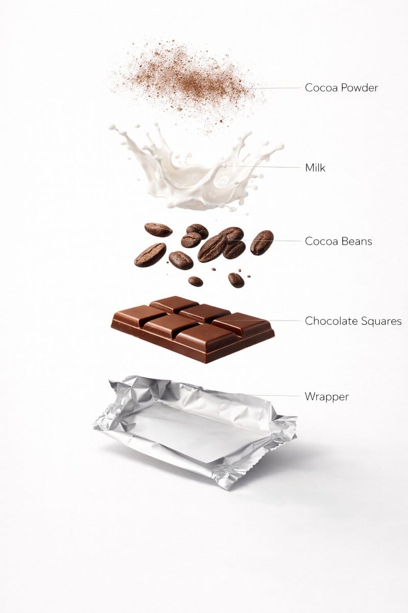 Ultra-Realistic Chocolate Bar Advertising Prompts (Motion and Exploded View) - AI 프롬프트