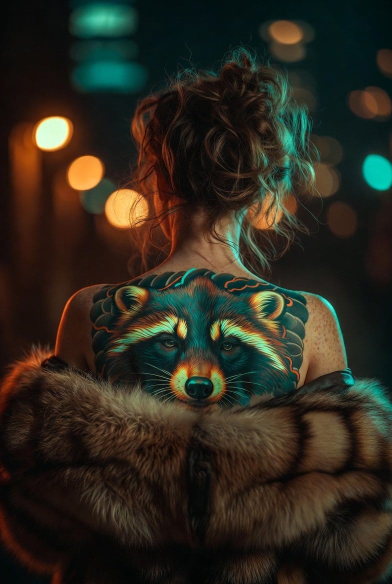 Ultra-Realistic Cinematic Portrait with Neon Tattoo Prompt - AI 프롬프트