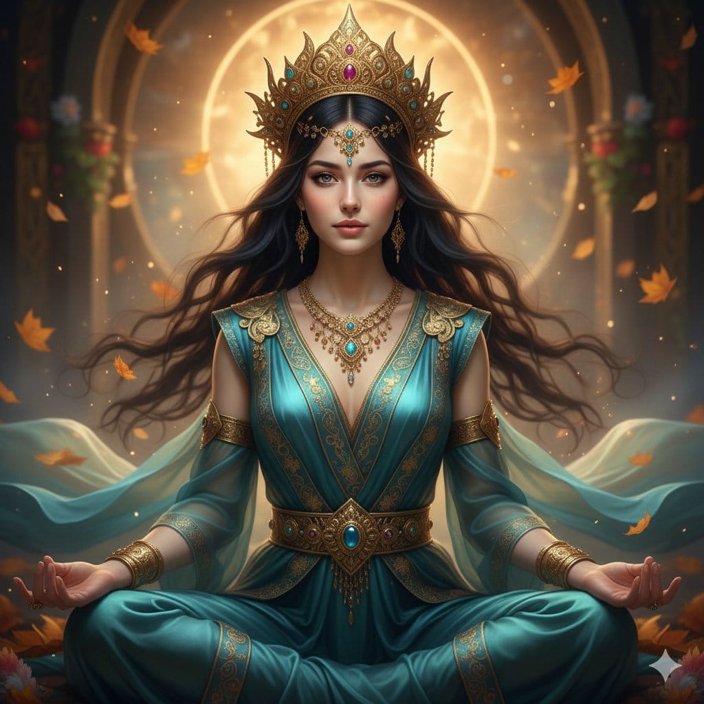 Ultra-Realistic Divine Goddess Fantasy Portrait - AI Generated Character Style Image Example