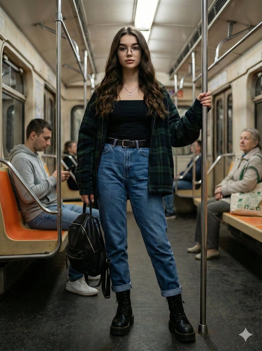 Ultra-Realistic Full-Body Subway Portrait Prompt - AI提示詞