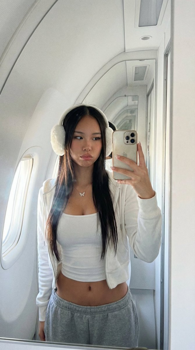 Ultra-Realistic Influencer Mirror Selfie in Private Jet Lavatory