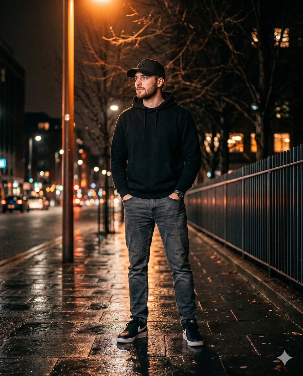 Preview image for Ultra-realistic Night Photo of a Stylish Young Man prompt