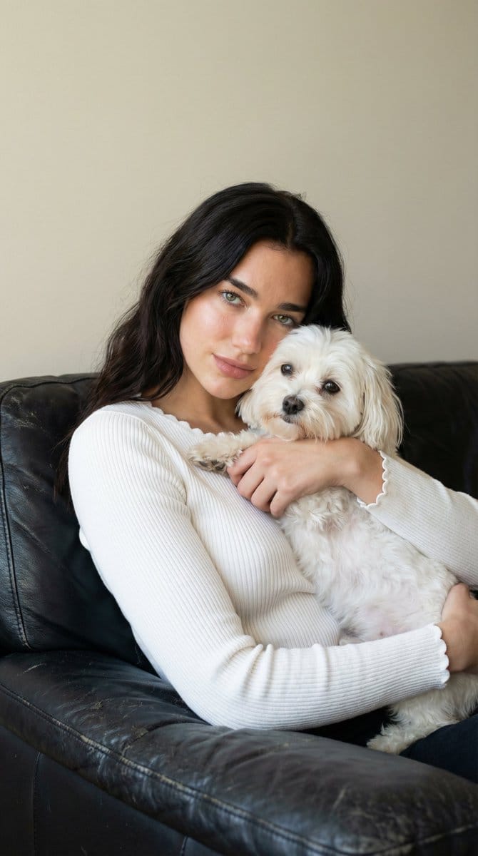 Ultra-Realistic Portrait of Woman Hugging a Maltese Dog - KI-Prompt