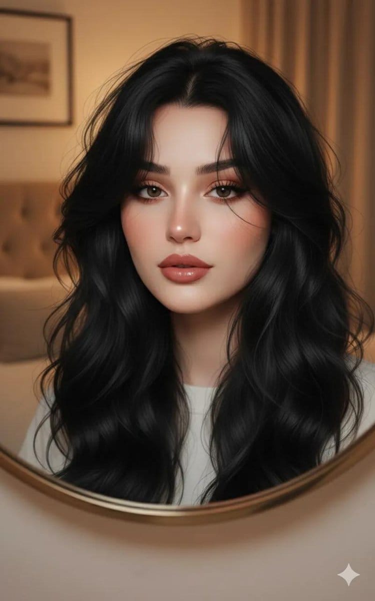 Ultra-Realistic Portrait through a Round Mirror - AI提示詞