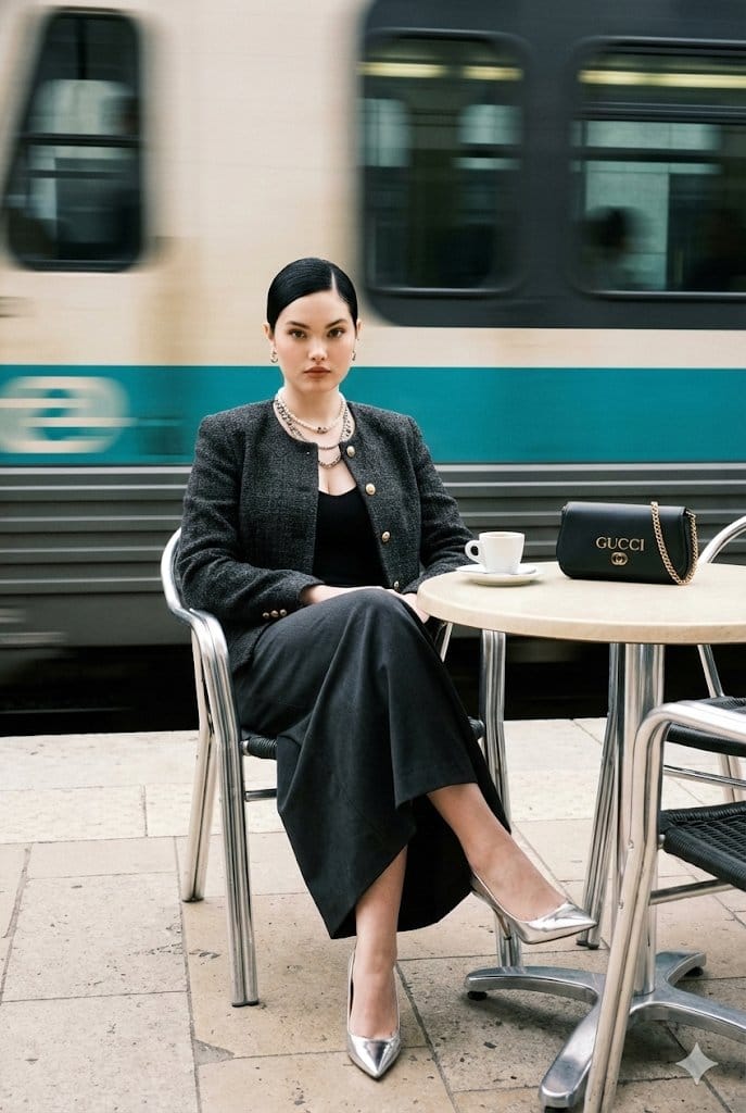 Ultra-Realistic Street-Fashion Portrait with Motion Blur - AIプロンプト