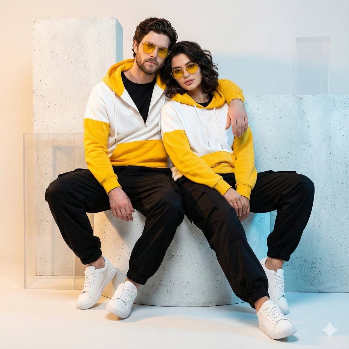 Ultra-Realistic Streetwear Couple Portrait - AI Generated Character Style Image Example