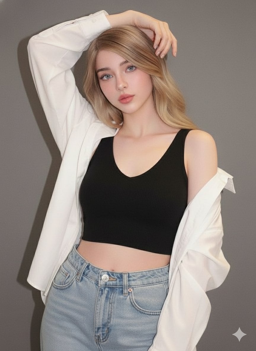 Ultra-realistic studio portrait of a young woman - AI提示詞