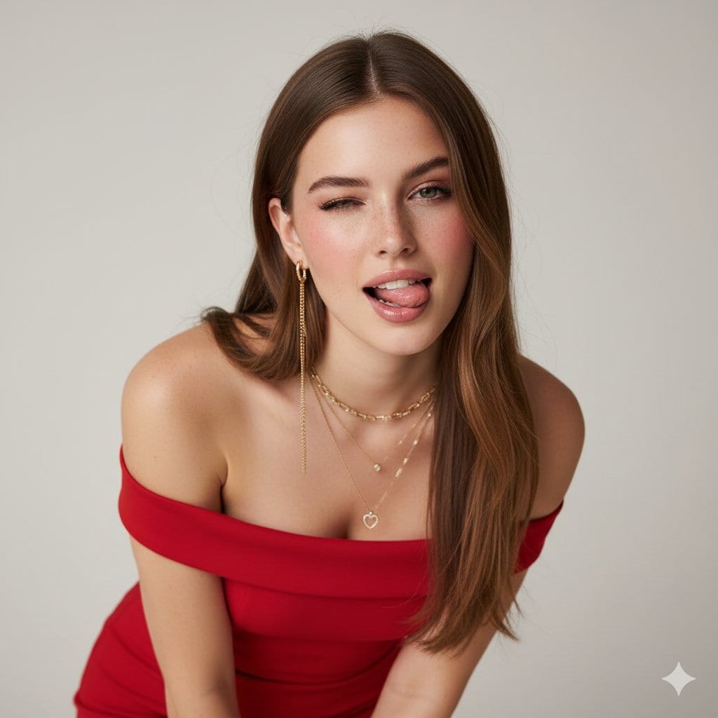 Ultra-Realistic Studio Portrait with Playful Expression - AI Generated Character Style Image