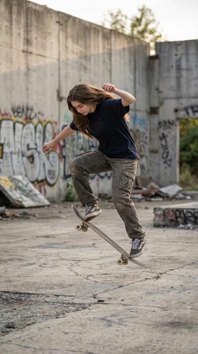 Ultra-realistic Urban Skateboarding Action Scene - Prompt de IA