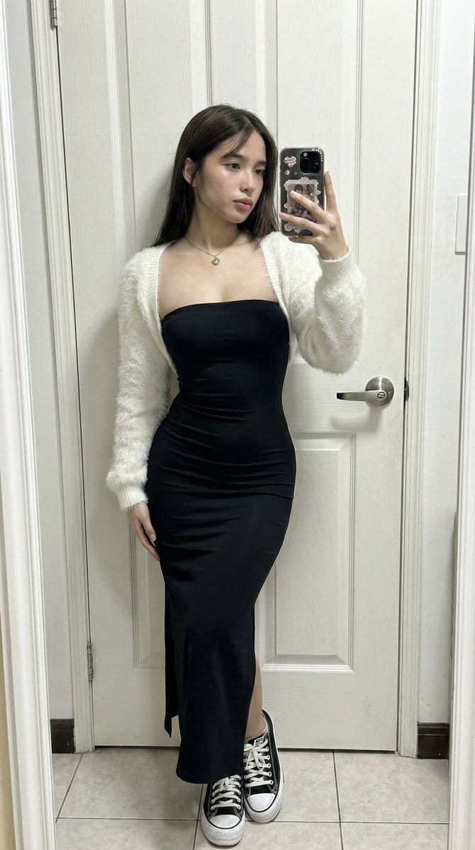 Ultra-Wide Candid Mirror Capture with Bio-Fidelity - AI Generated AI Art Style Image Example